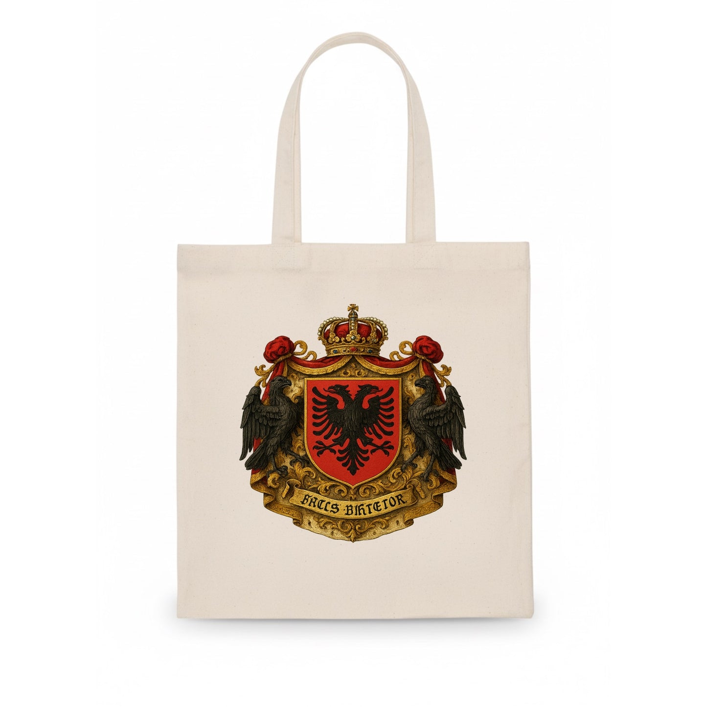 Albania Double Eagle Emblem - Tote Bag - white