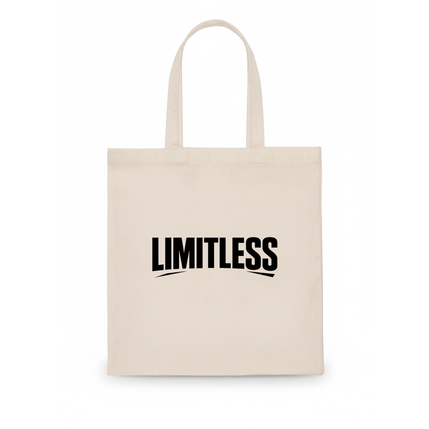 Bold typography design - "LIMITLESS" - no boundaries, infinite potential - Tote Bag - white