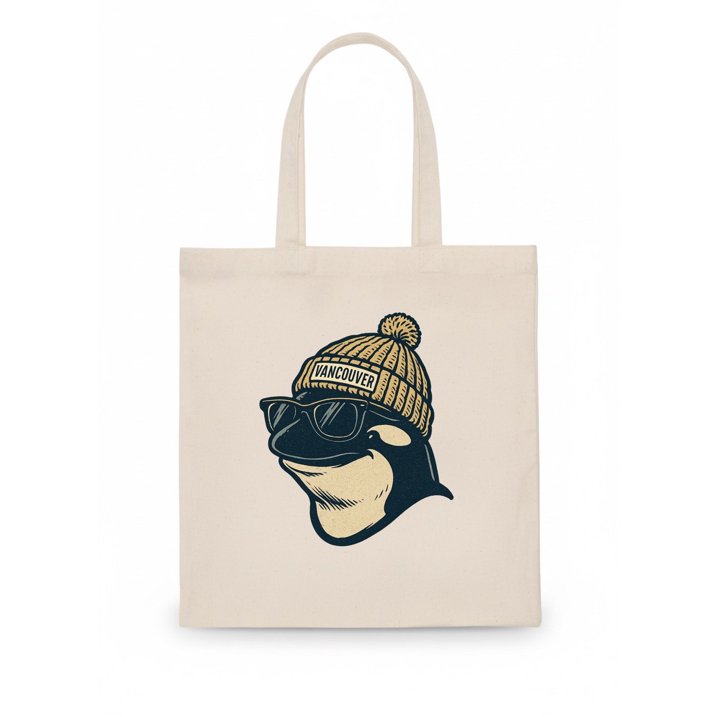 Vancouver Orca wearing Vancouver beanie - Tote Bag - white