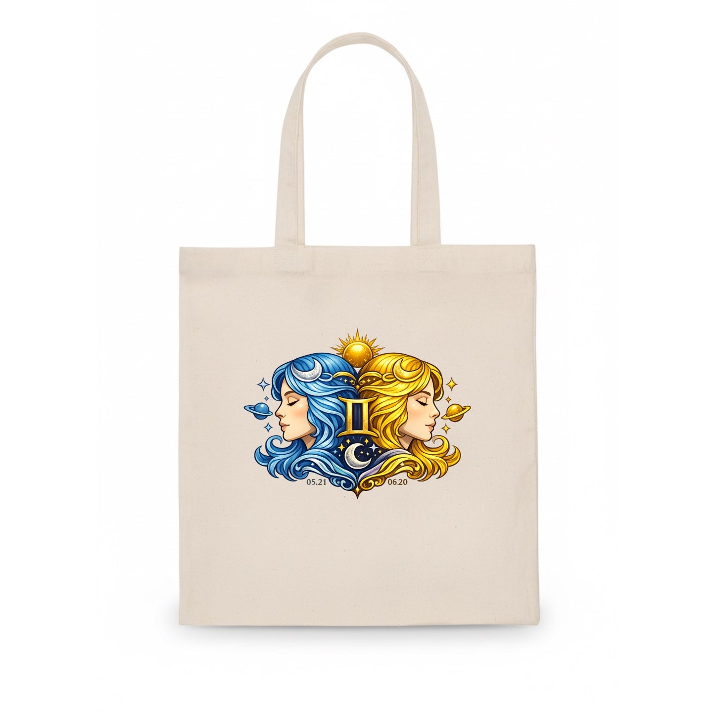 TWIN FACES | Two faces in profile mirror image | Gemini duality | Opposite perspectives - Tote Bag - white