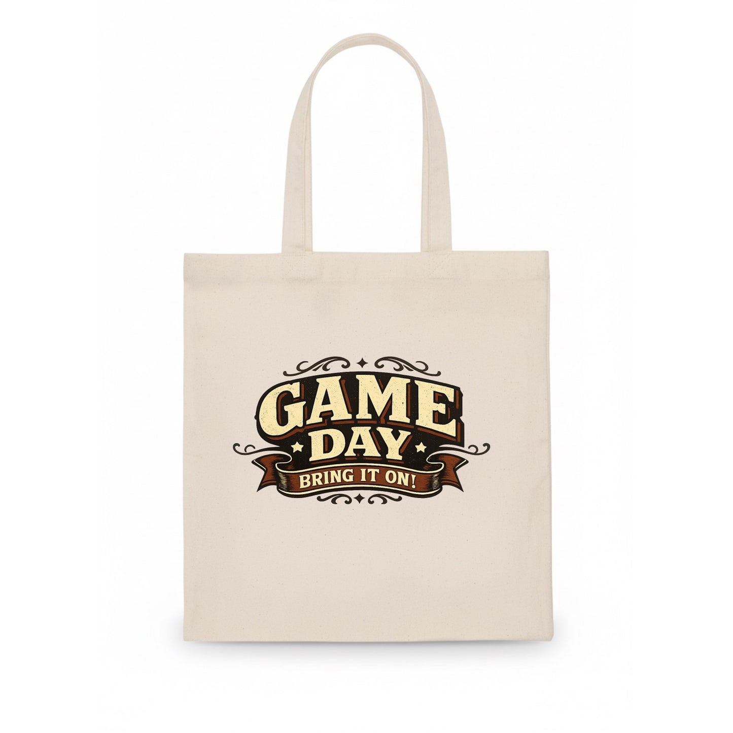 Bold typography design - "GAME DAY" - competition ready, bring it on - Tote Bag - white