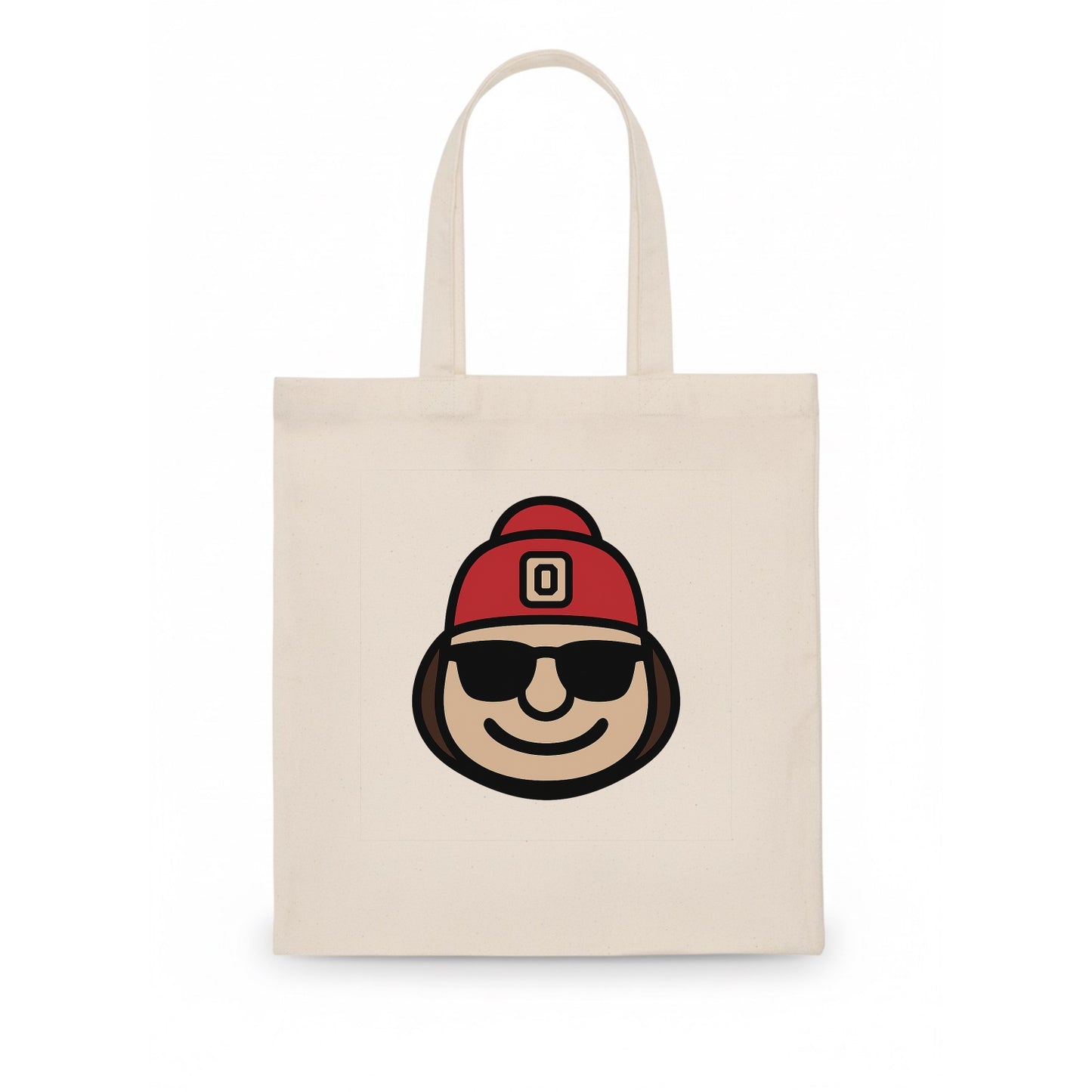 Columbus Brutus wearing Ohio State beanie with Block O patch - Tote Bag - white