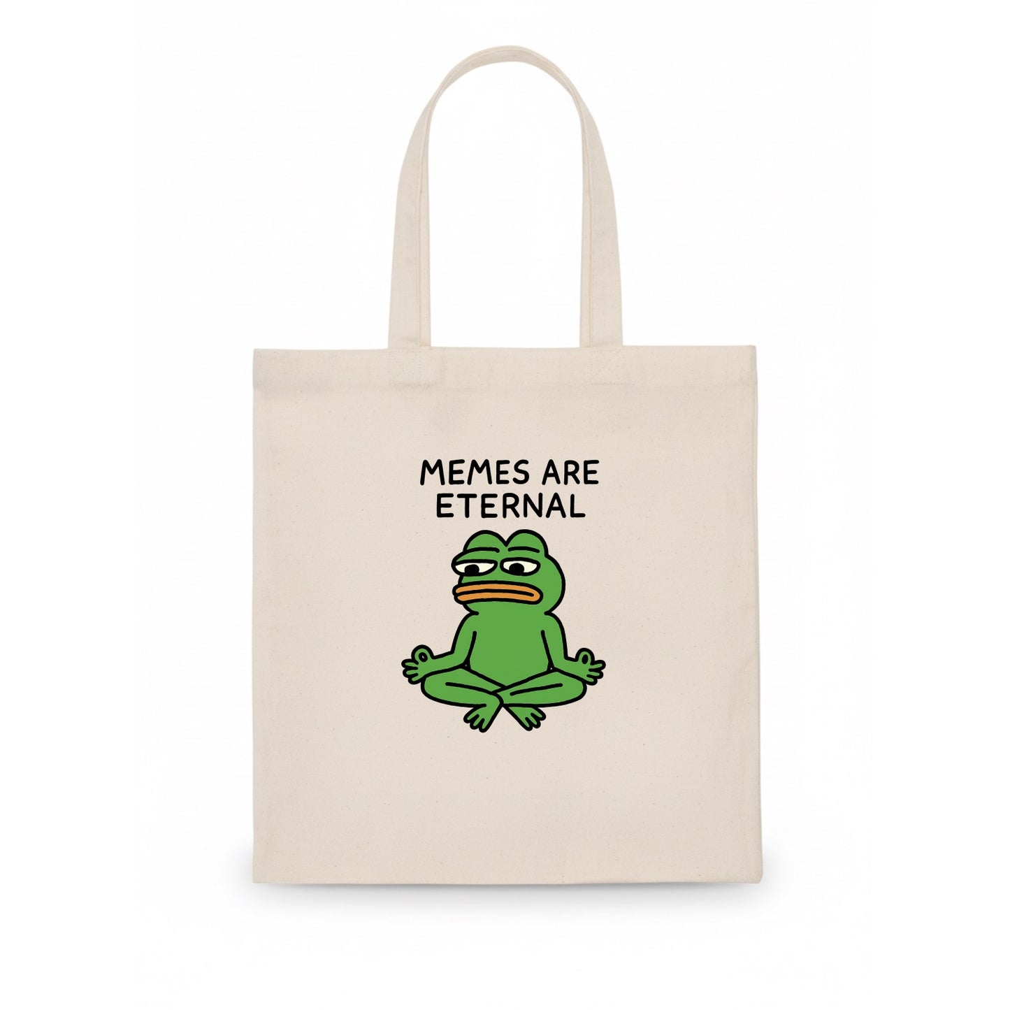 MEMES ARE ETERNAL | Immortal pepe meditating - Tote Bag - white