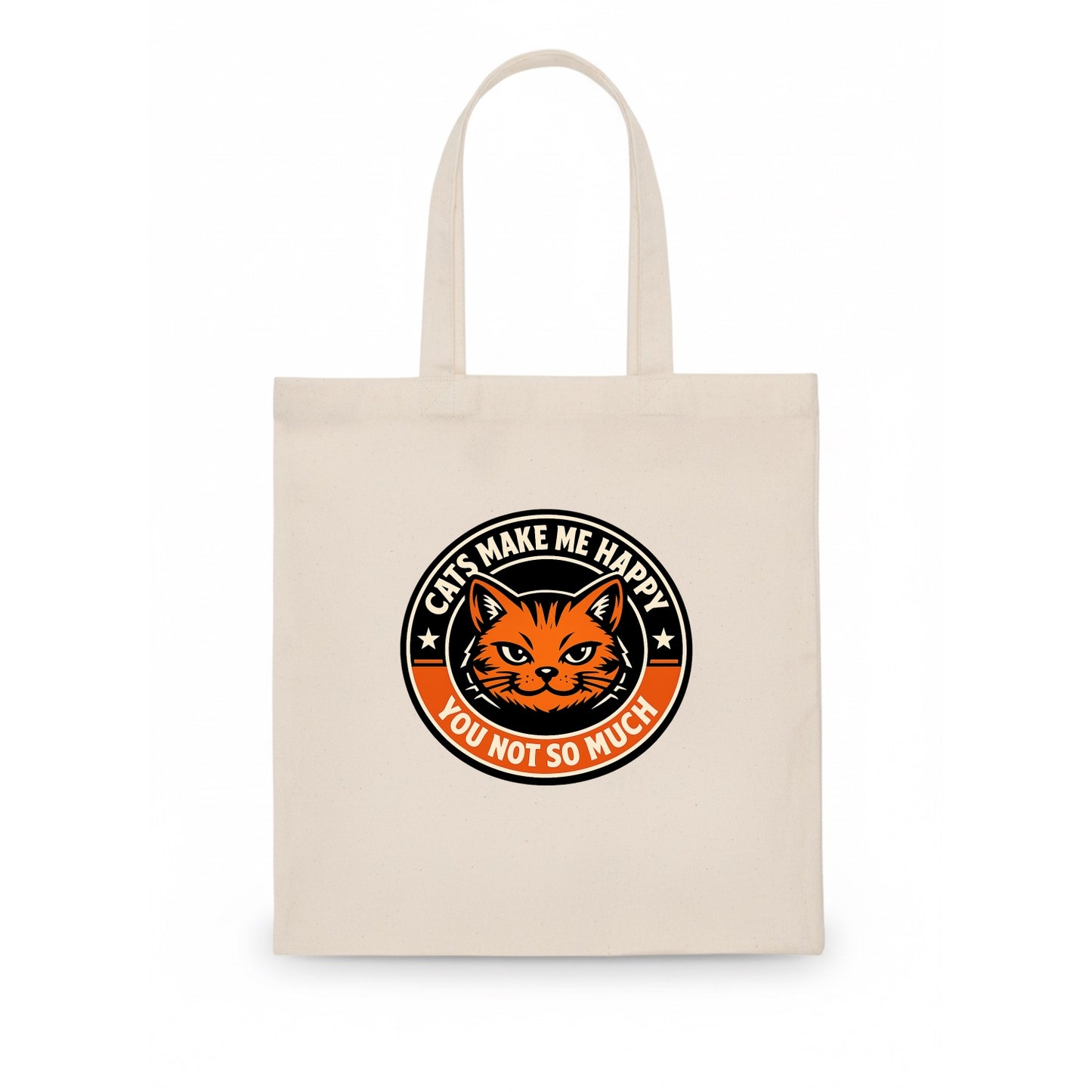 Joyful Whiskers Emblem - Tote Bag - white