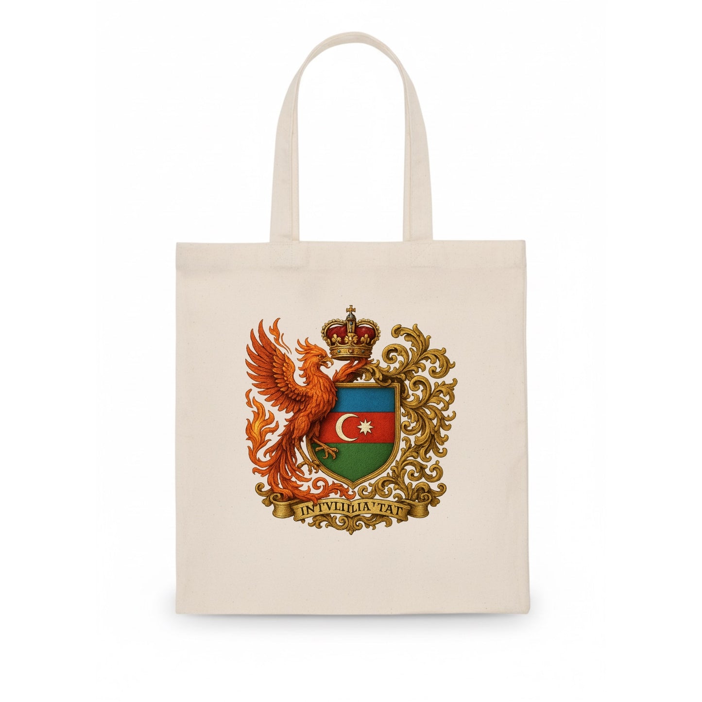 Azerbaijan Fire Phoenix Emblem - Tote Bag - white