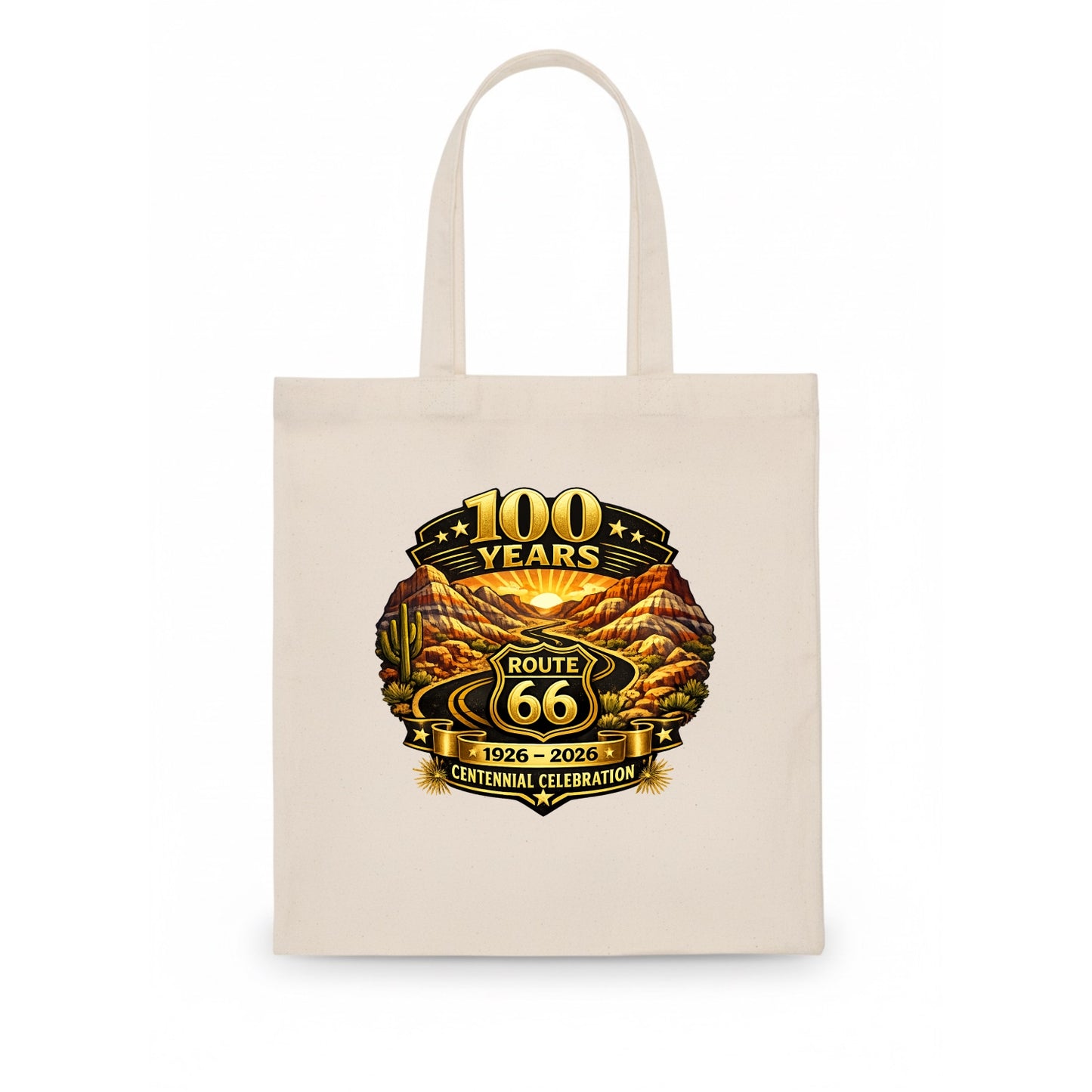 PAINTED DESERT | Colorful desert landscape | Route 66 winding through | Natural wonder | - Tote Bag - white