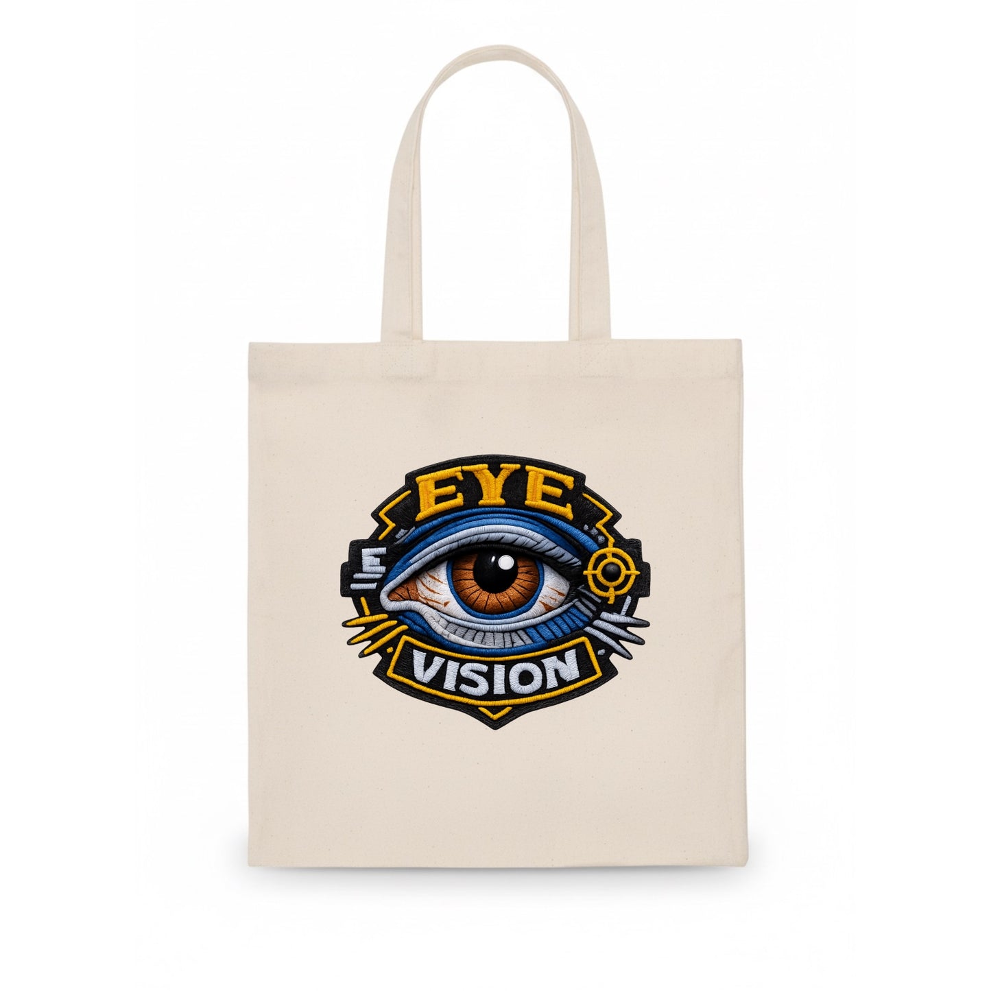 EYE VISION - anatomical eye in blue and brown , optometry - Tote Bag - white