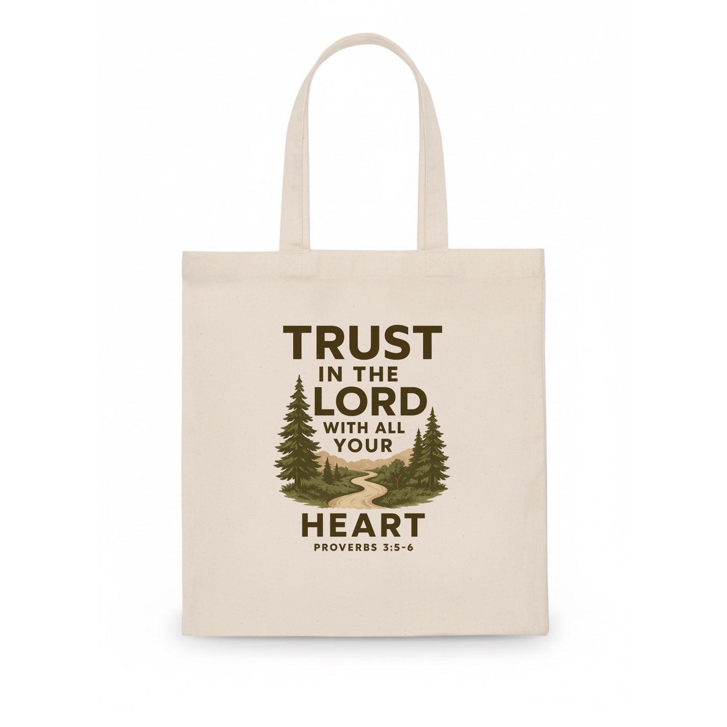 Proverbs 3:5-6 Path - Tote Bag - white