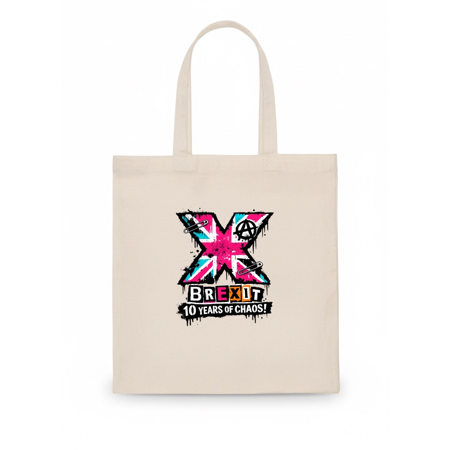 X YEARS | Roman numeral X massive | Union Jack fill pattern | Bold statement design | - Tote Bag - white