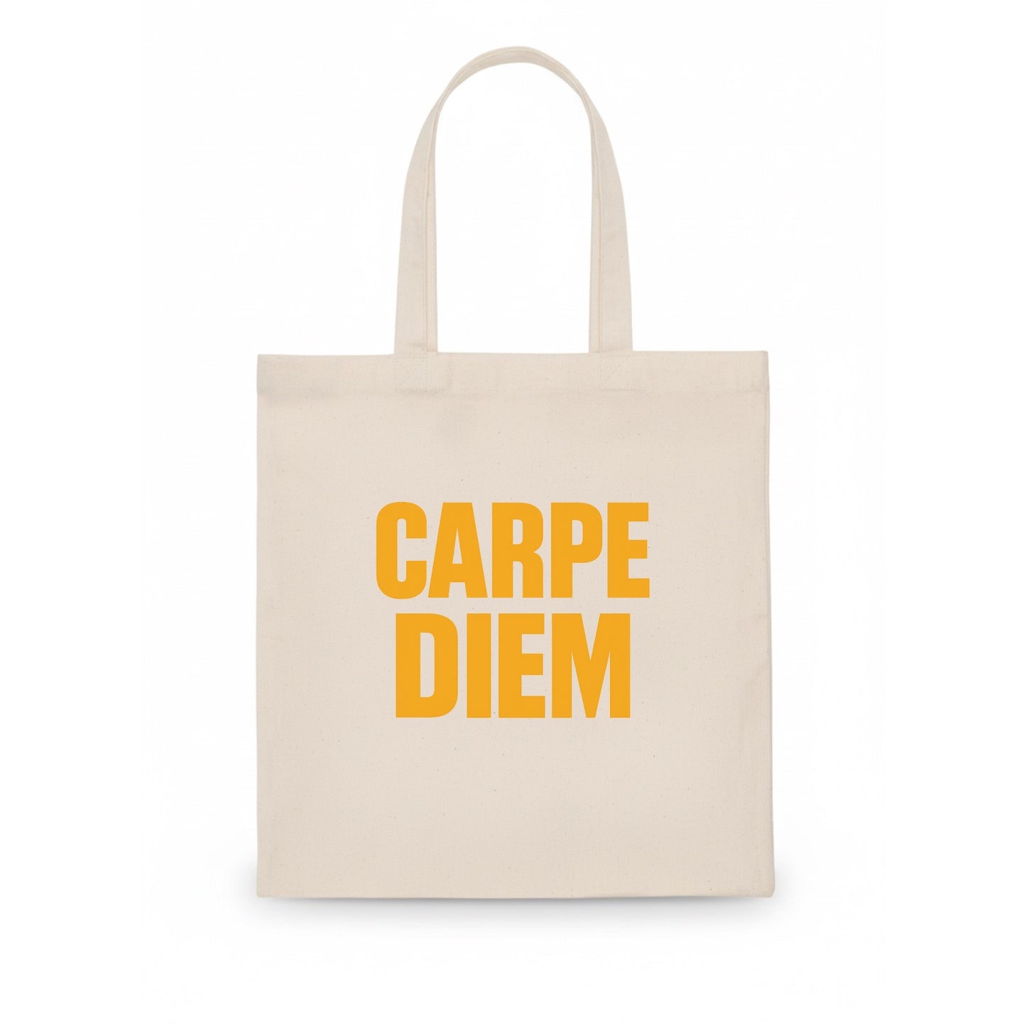 Bold typography design - "CARPE DIEM" - seize the day - Tote Bag - white