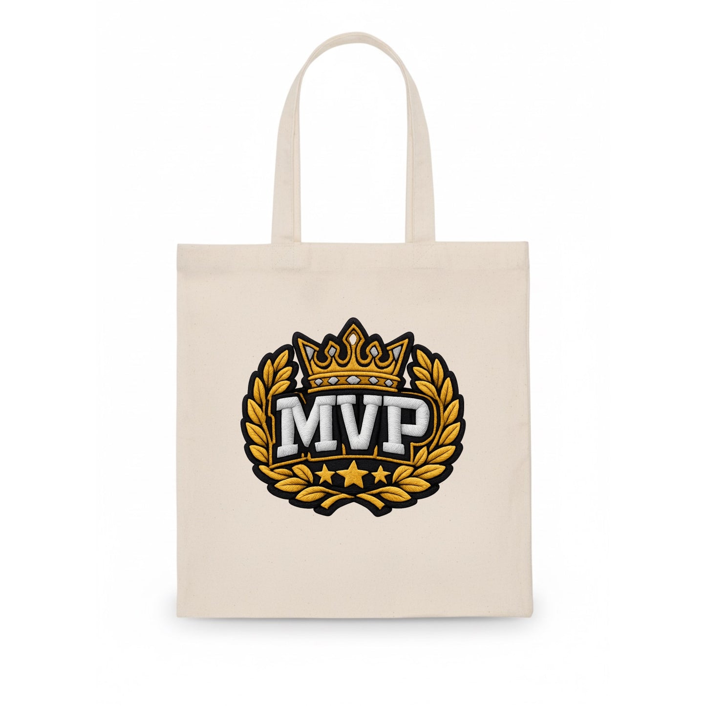 MVP CROWN - crown with laurels in gold , most valuable - Tote Bag - white