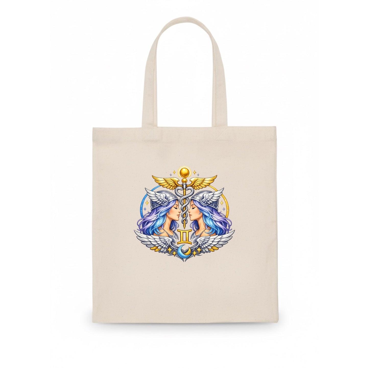 MERCURY WINGS | Winged messenger symbol | Caduceus staff | Swift communication | Ruling - Tote Bag - white