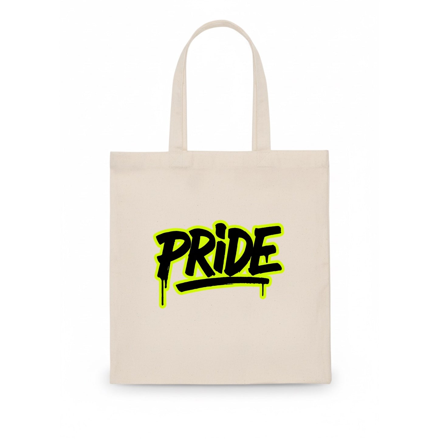 Bold typography design - "PRIDE" - dignified satisfaction, honor - Tote Bag - white