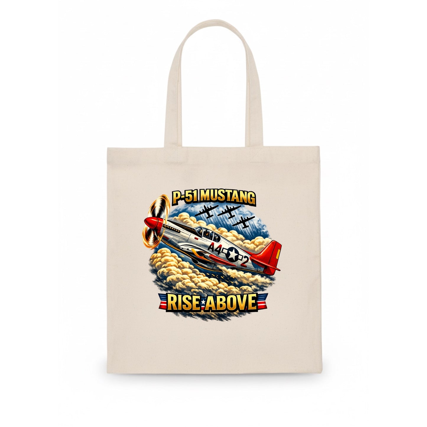 P 51 Mustang Rise Above - Tote Bag - white