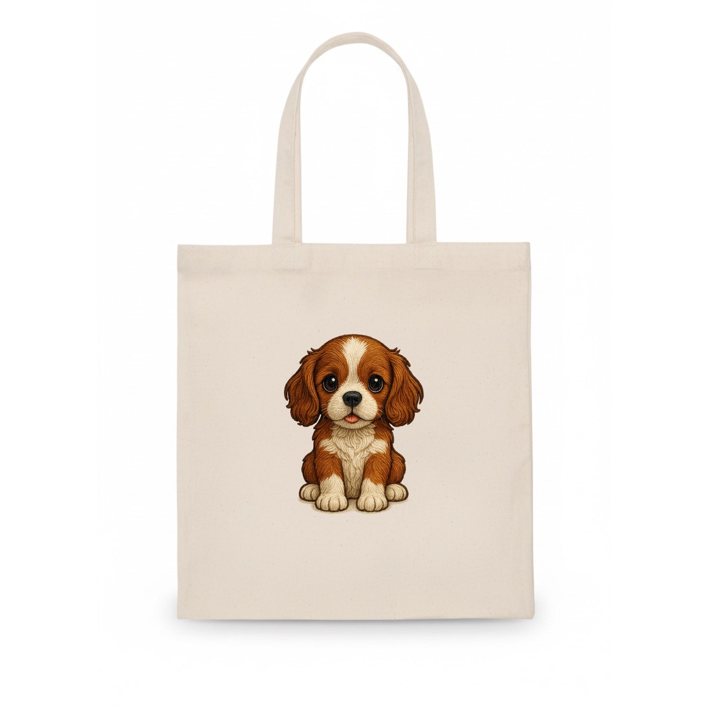 Baby Cavalier King Charles Spaniel Puppy - silky ears, gentle eyes, sweet expression, - Tote Bag - white