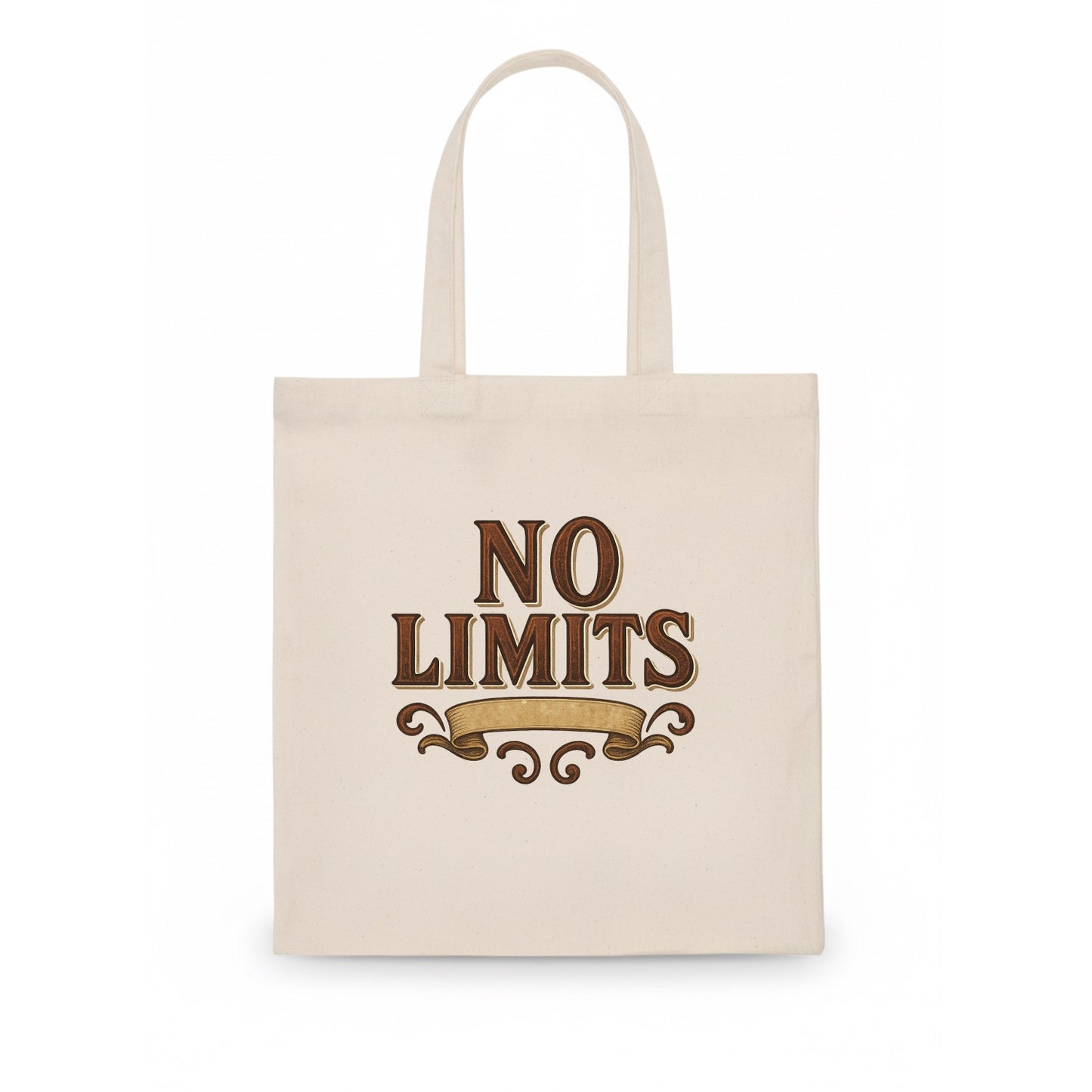 Bold typography design - "NO LIMITS" - boundless potential - Tote Bag - white