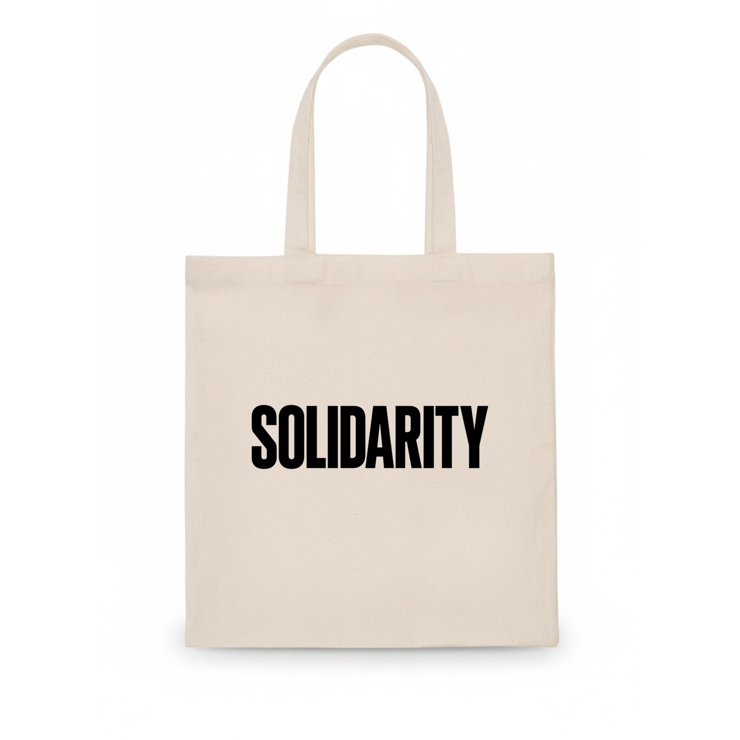 Bold typography design - "SOLIDARITY" - standing together, support - Tote Bag - white