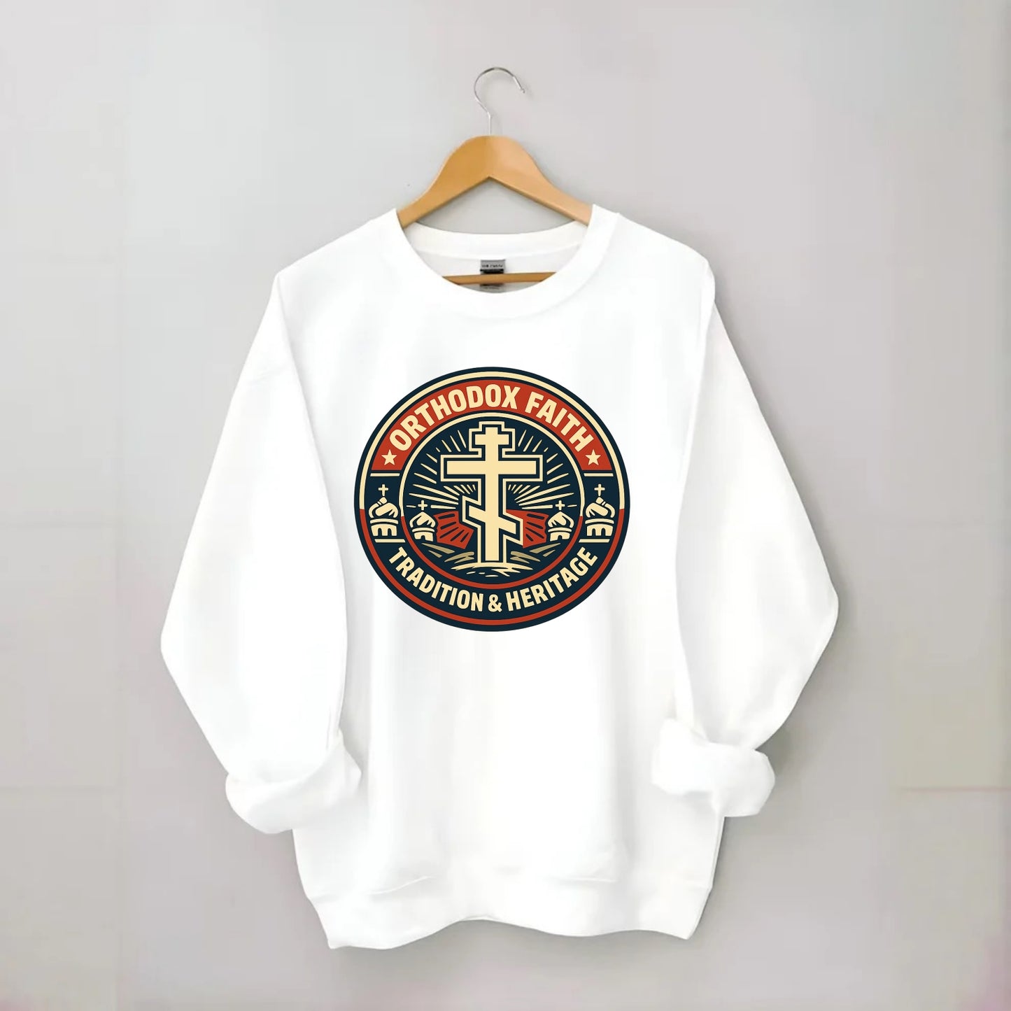 Faithful Heritage Emblem - Crewneck Sweatshirt - white
