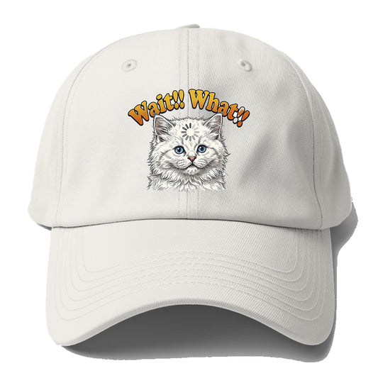 Wait What Cat Baseball Cap