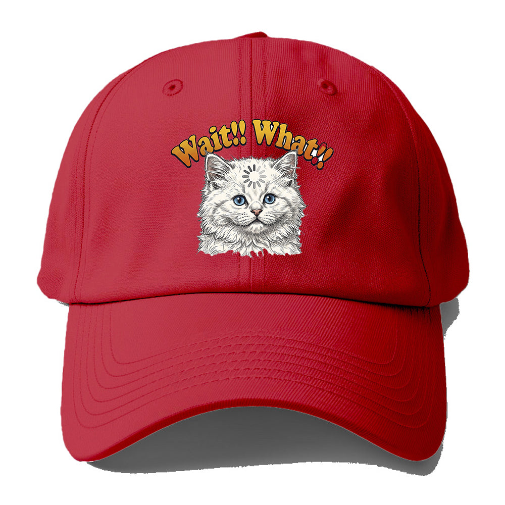 Wait What Cat Baseball Cap