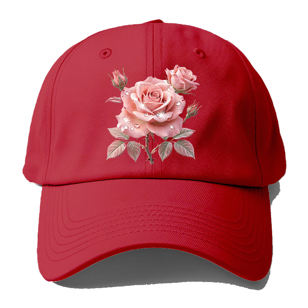 Pink Dew Drop Rose Baseball Cap