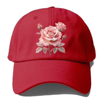 Pink Dew Drop Rose Baseball Cap