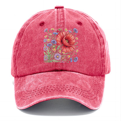 Red Poppy Wildflowers Classic Cap