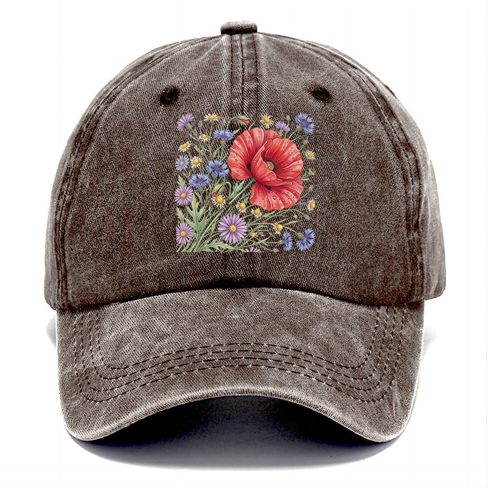 Red Poppy Wildflowers Classic Cap