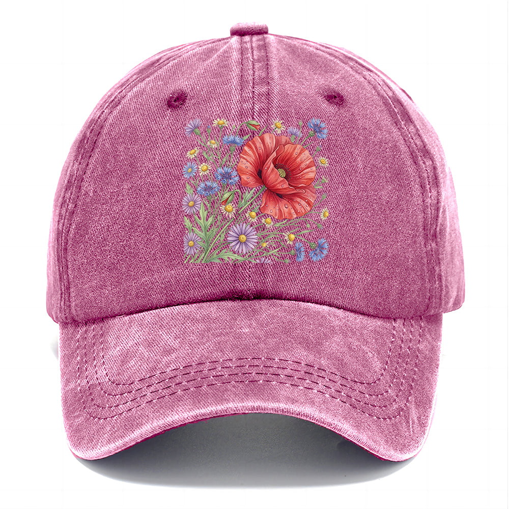 Red Poppy Wildflowers Classic Cap