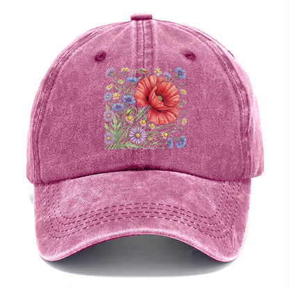 Red Poppy Wildflowers Classic Cap