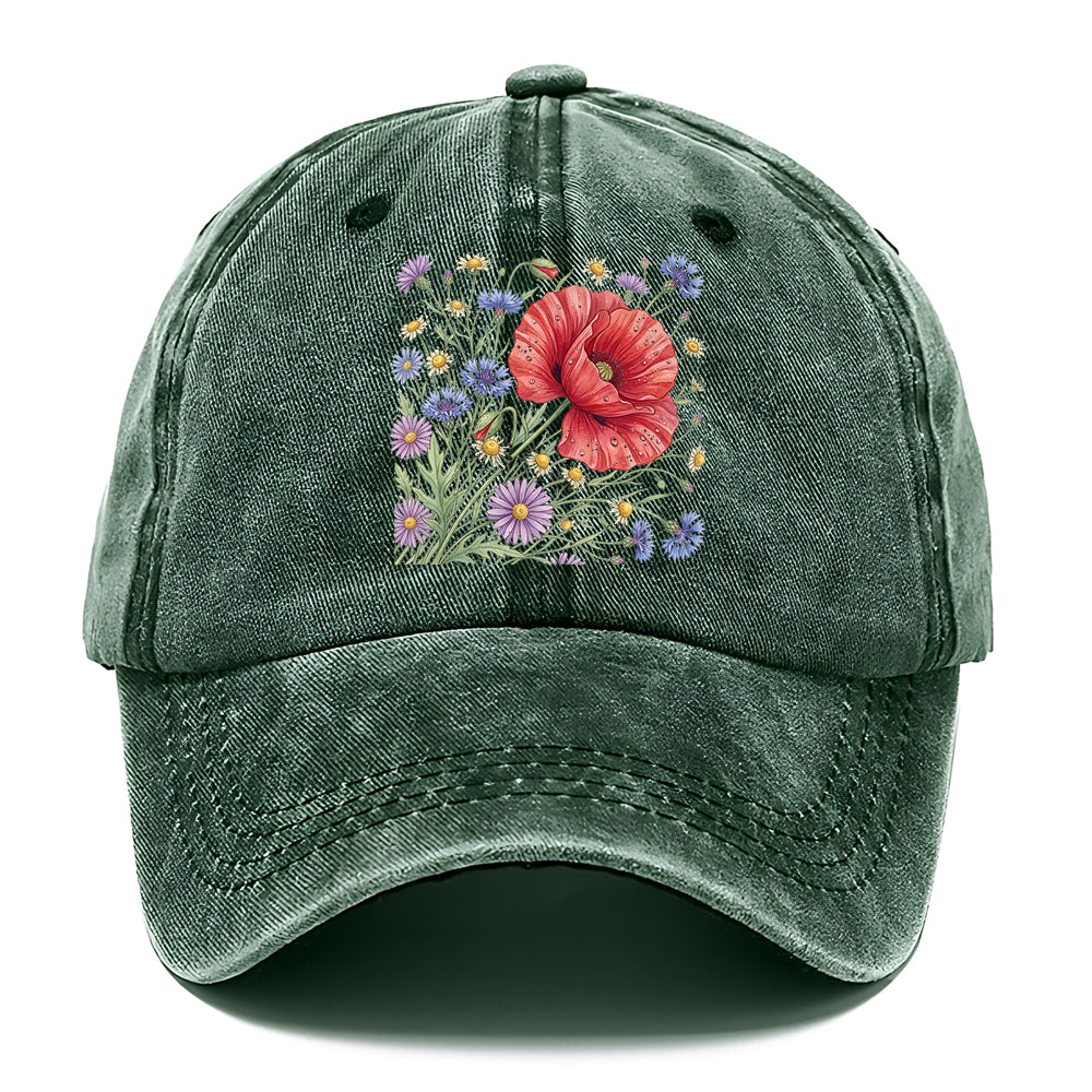 Red Poppy Wildflowers Classic Cap
