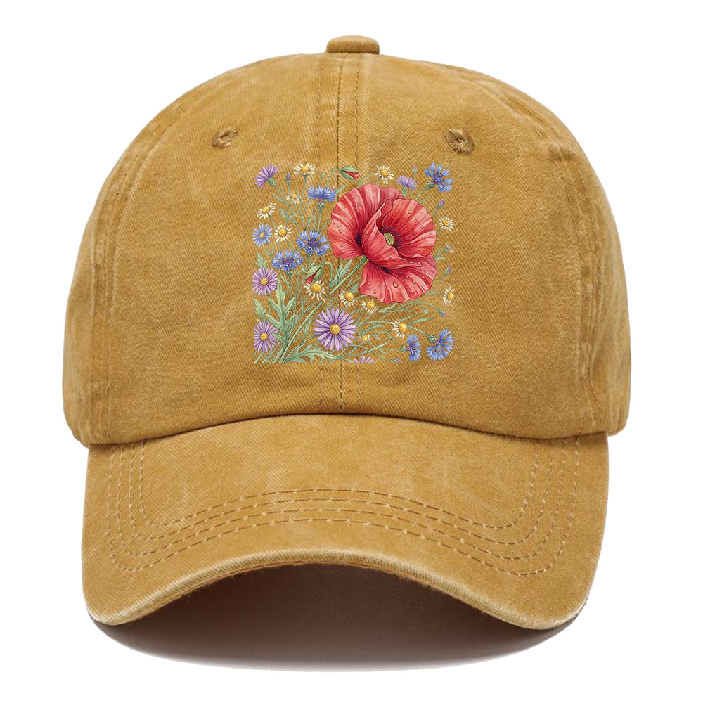 Red Poppy Wildflowers Classic Cap