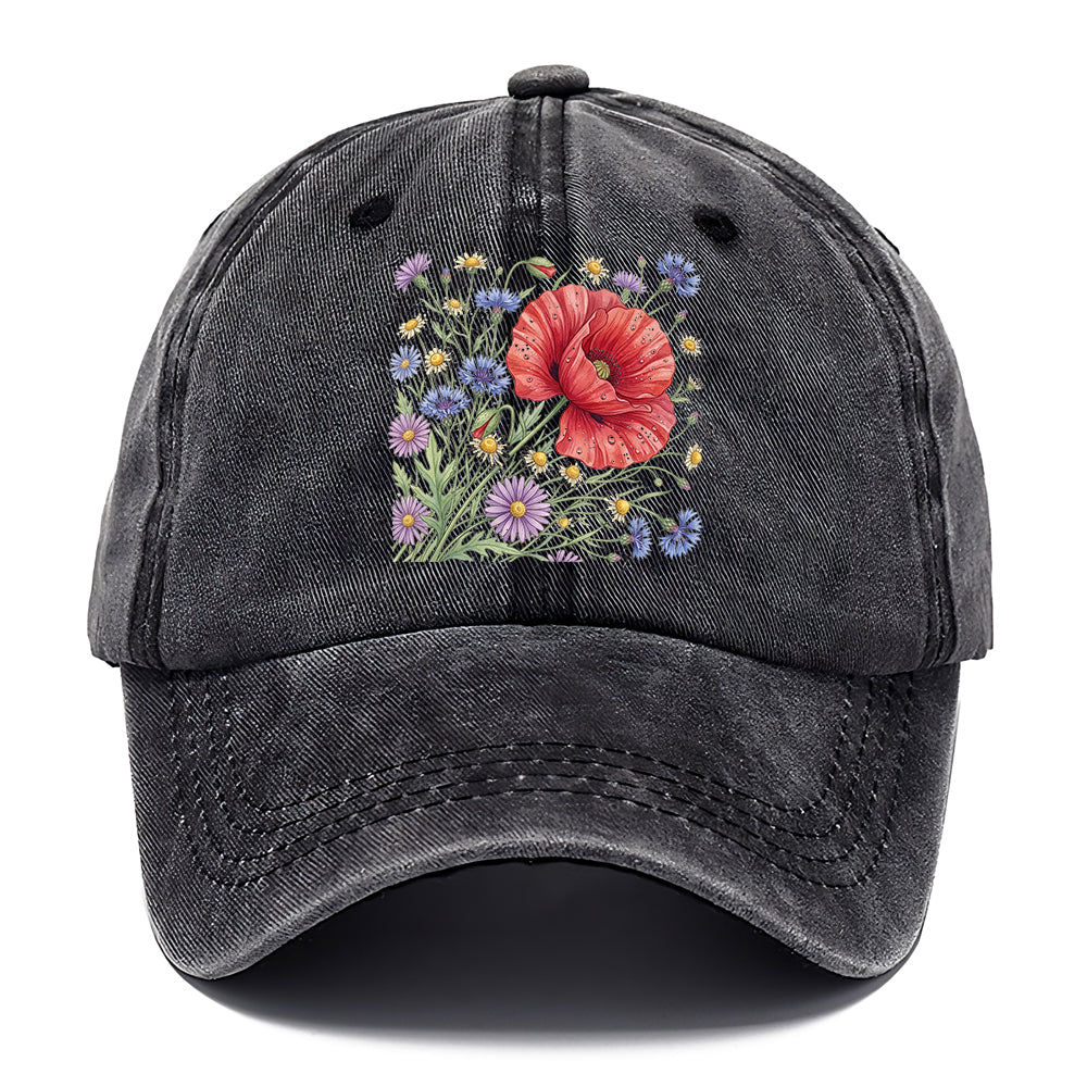 Red Poppy Wildflowers Classic Cap