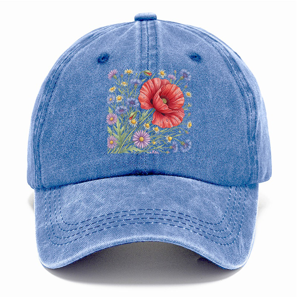 Red Poppy Wildflowers Classic Cap