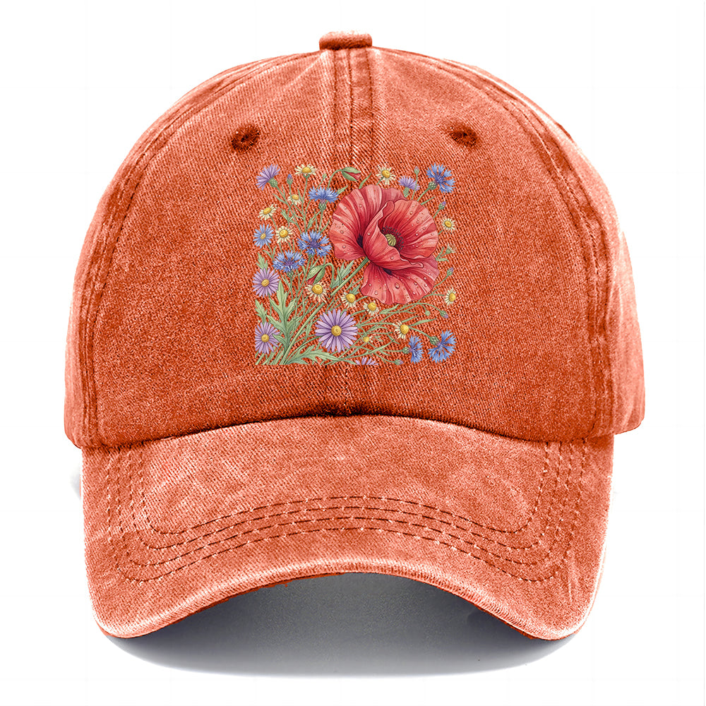 Red Poppy Wildflowers Classic Cap