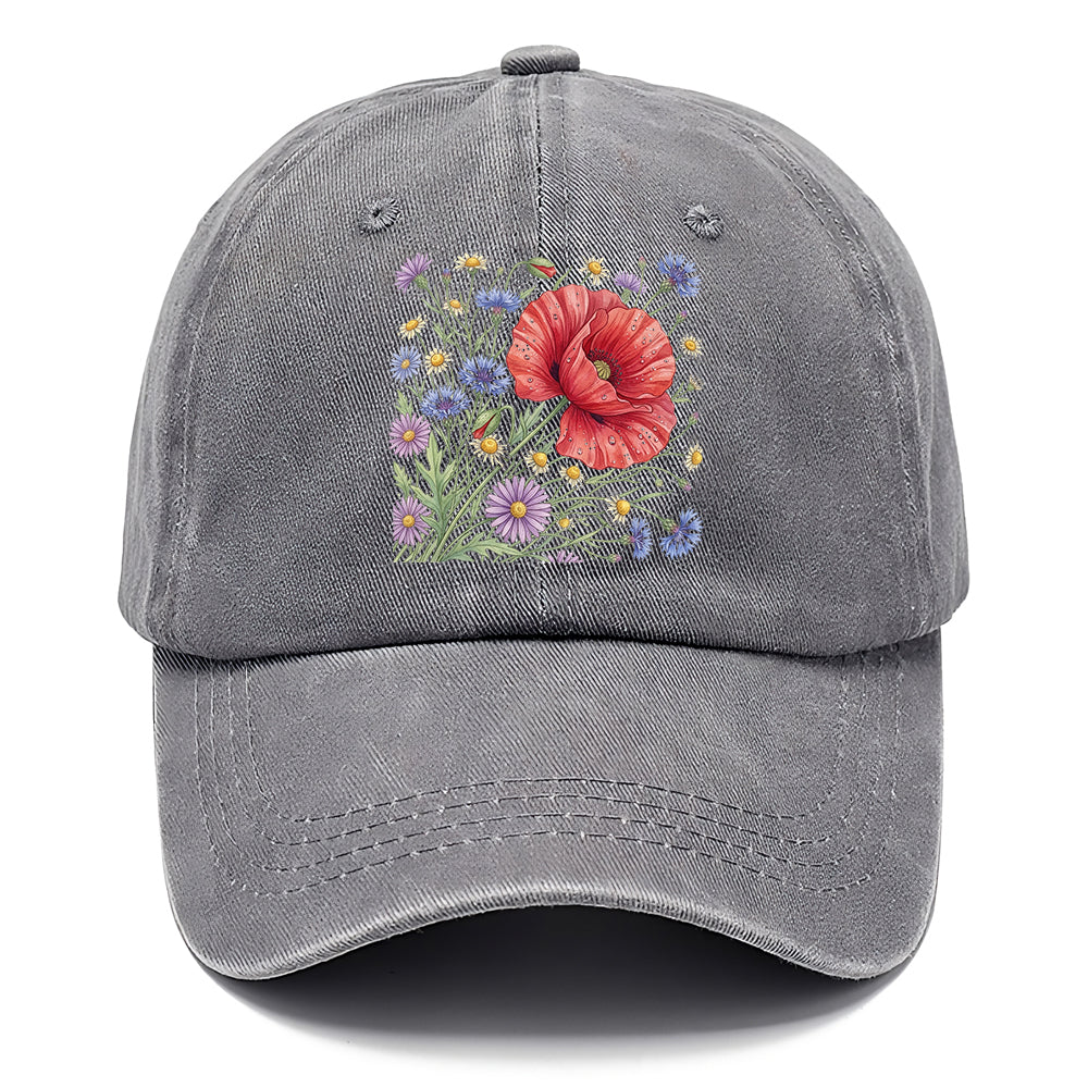 Red Poppy Wildflowers Classic Cap