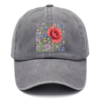Red Poppy Wildflowers Classic Cap