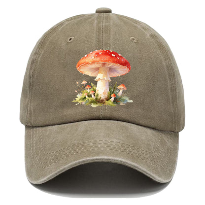 Red Watercolor Mushroom Classic Cap