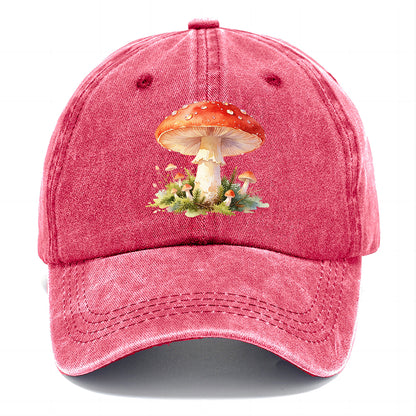 Red Watercolor Mushroom Classic Cap