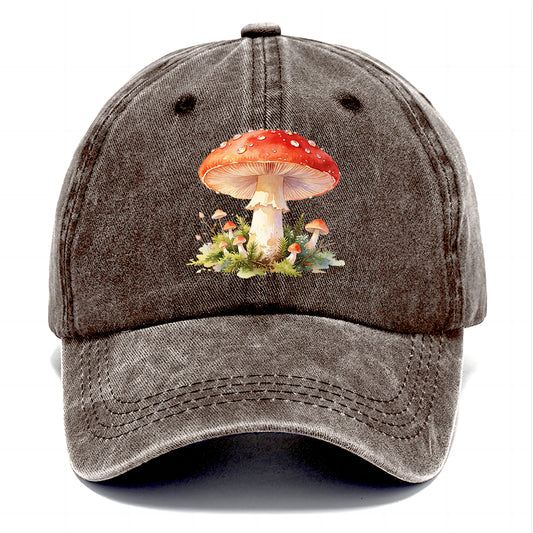 Red Watercolor Mushroom Classic Cap