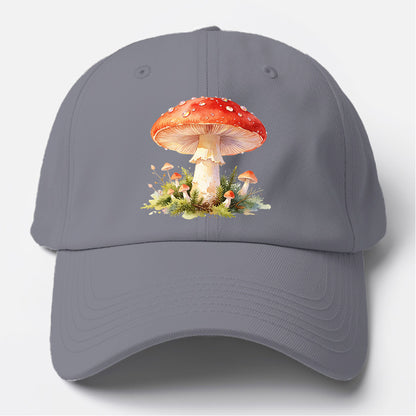 Red Watercolor Mushroom Baseball Cap