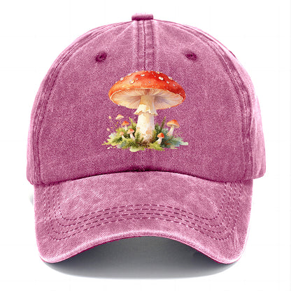 Red Watercolor Mushroom Classic Cap