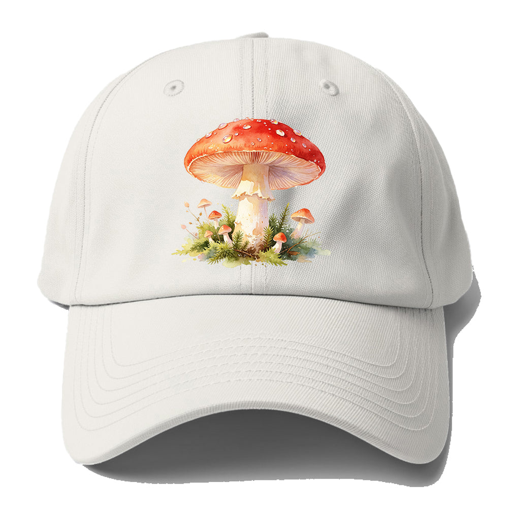 Red Watercolor Mushroom Baseball Cap