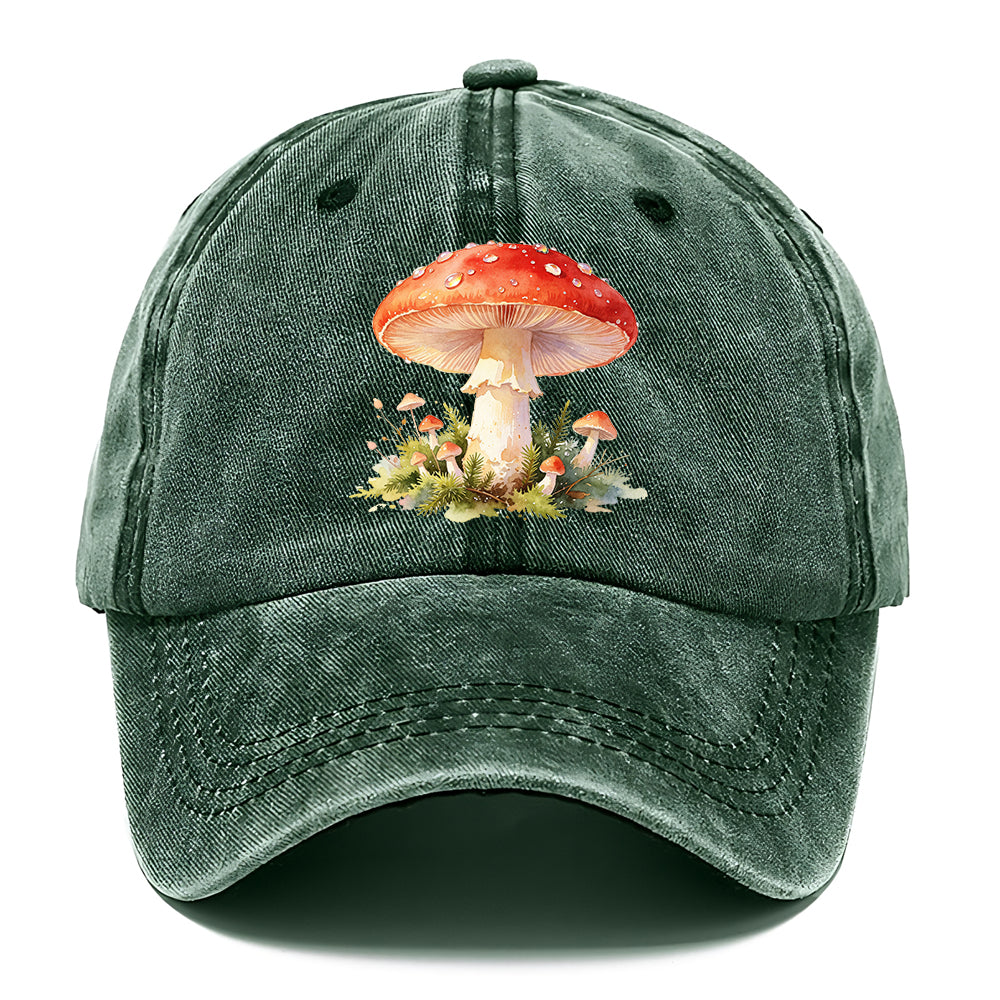 Red Watercolor Mushroom Classic Cap