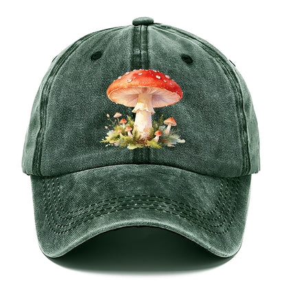 Red Watercolor Mushroom Classic Cap