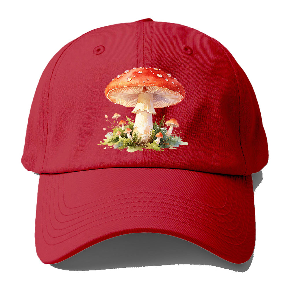 Red Watercolor Mushroom Baseball Cap