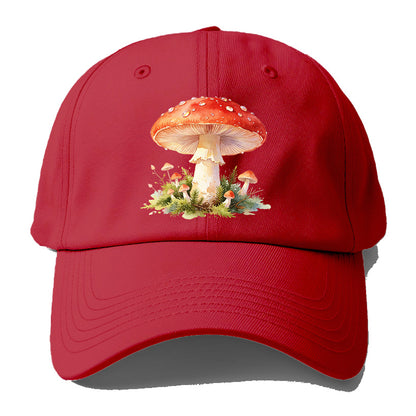 Red Watercolor Mushroom Baseball Cap