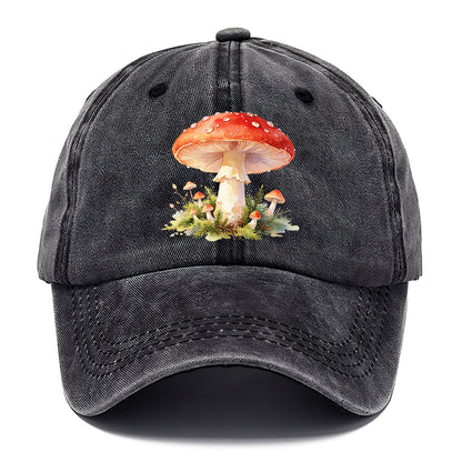 Red Watercolor Mushroom Classic Cap