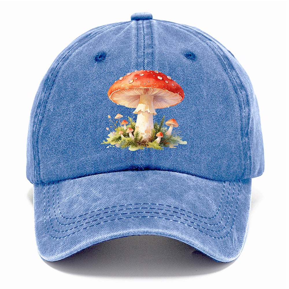 Red Watercolor Mushroom Classic Cap