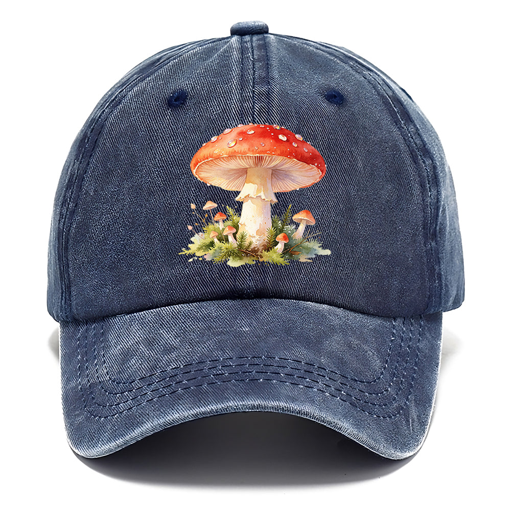 Red Watercolor Mushroom Classic Cap